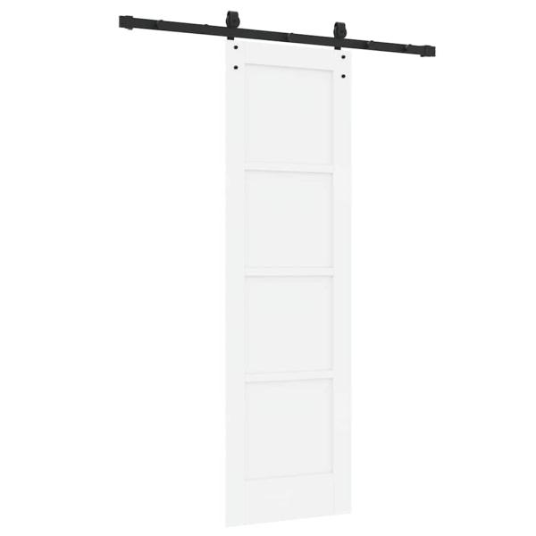 Schiebetür mit Montageset 'ORKDAL'Weiß Massivholz Kiefer