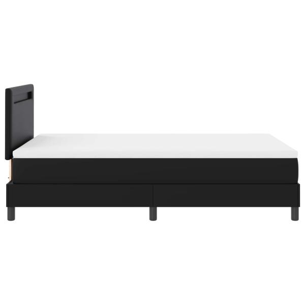 Boxspringbett mit Matratze Schwarz Kleine Doppelgröße Kunstleder
