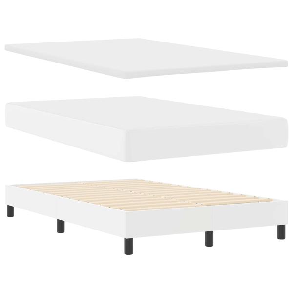 Boxspringbett mit Matratze Weiß Klein Doppel Schwarz