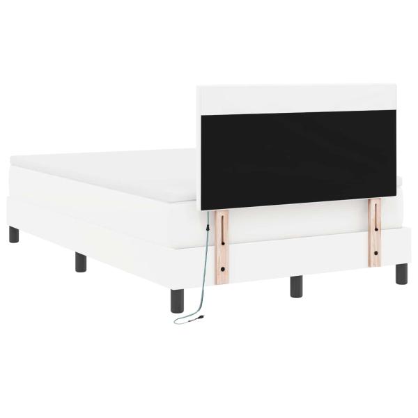 Boxspringbett mit Matratze Weiß Klein Doppel Schwarz