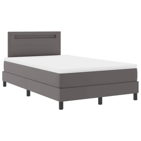 Boxspringbett mit Matratze Grau 120x200 cm Kunstleder
