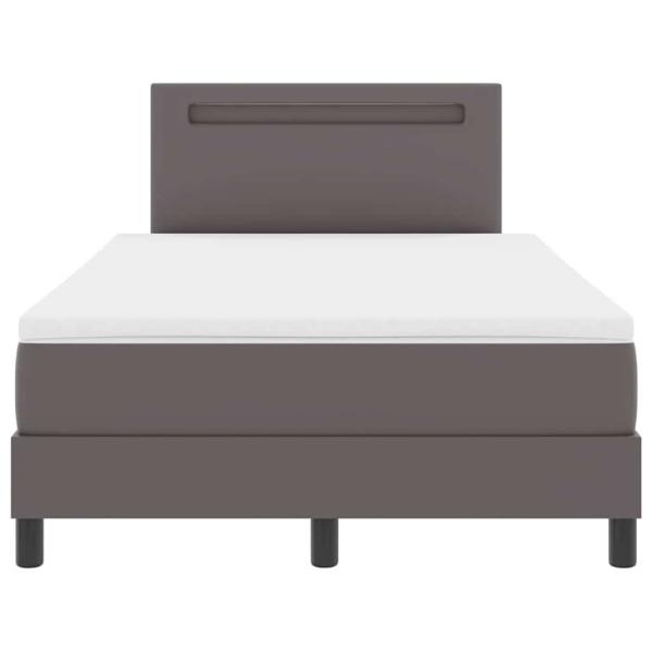 Boxspringbett mit Matratze Grau 120x200 cm Kunstleder