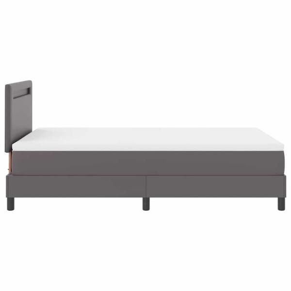 Boxspringbett mit Matratze Grau 120x200 cm Kunstleder