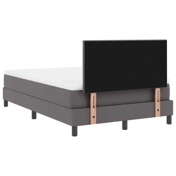 Boxspringbett mit Matratze Grau 120x200 cm Kunstleder