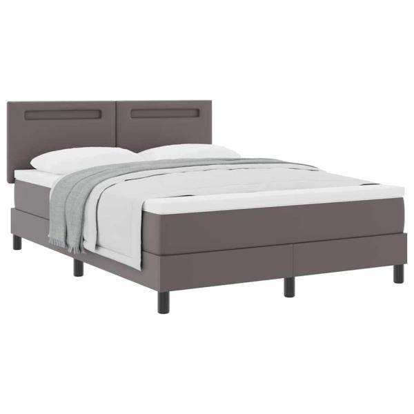 Boxspringbett mit Matratze Grau 160x200 cm Kunstleder