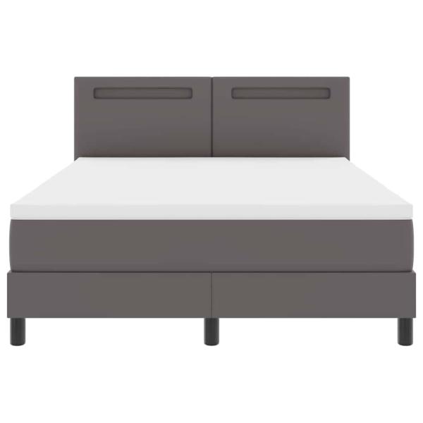 Boxspringbett mit Matratze Grau 160x200 cm Kunstleder