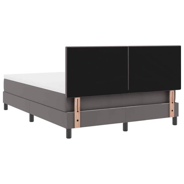 Boxspringbett mit Matratze Grau 160x200 cm Kunstleder