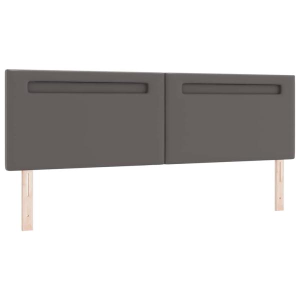 Boxspringbett mit Matratze Grau Super King Faux Leder