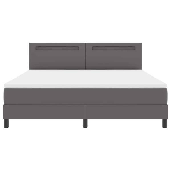 Boxspringbett mit Matratze Grau Super King Faux Leder