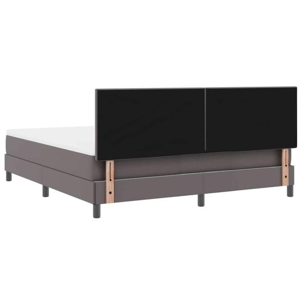 Boxspringbett mit Matratze Grau Super King Faux Leder