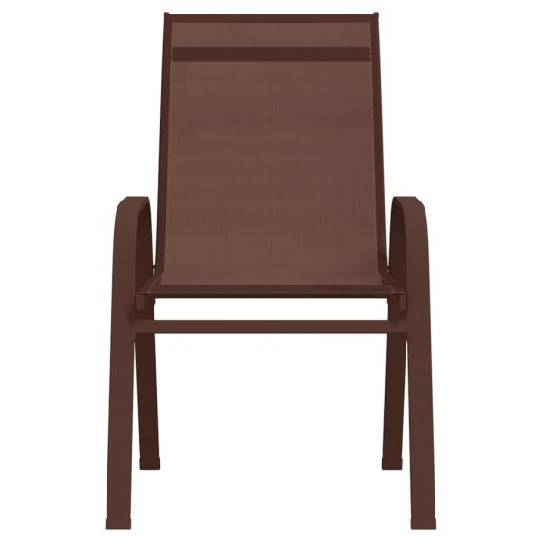 Stapelbare Gartenstühle 6 Stk. Braun Textilene