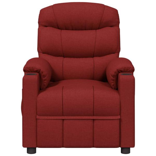 Massagesessel Elektrisch Weinrot Stoff