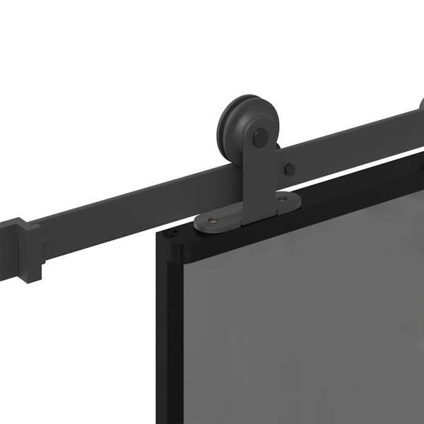 Schiebetür mit Beschlag 76x205 cm Hartglas & Aluminium