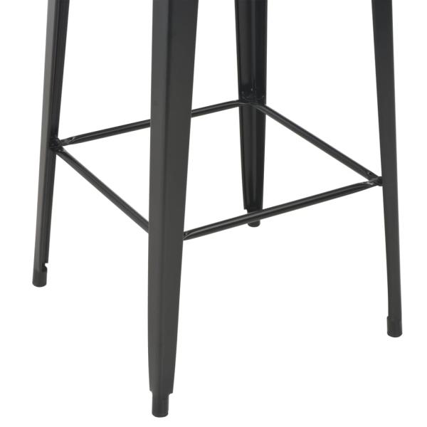 Bartisch Schwarz 60×60×108 cm Kiefer Massivholz und Stahl