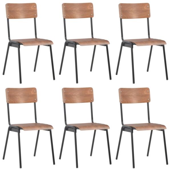 ARDEBO.de - Esszimmerstühle 6 Stk. Braun Sperrholz
