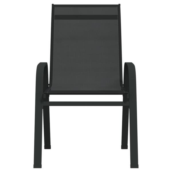 Stapelbare Gartenstühle 6 Stk. Schwarz Textilene
