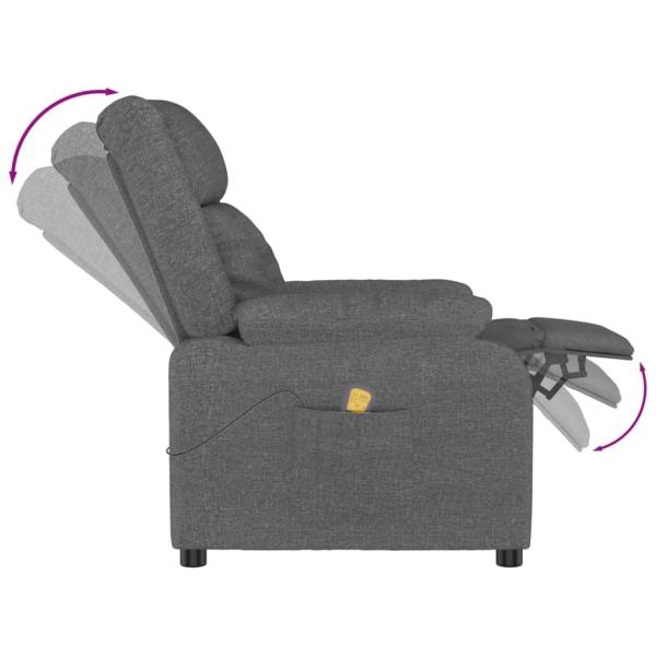 Massagesessel Dunkelgrau Stoff