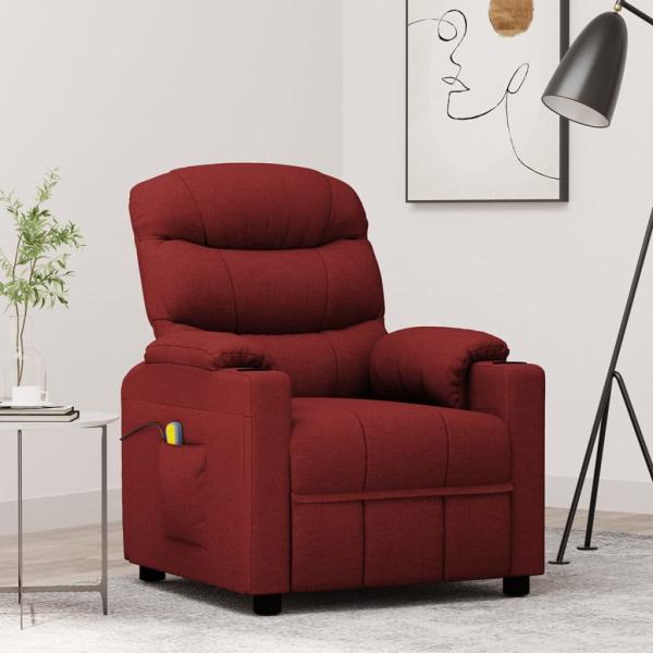 ARDEBO.de - Massagesessel Weinrot Stoff