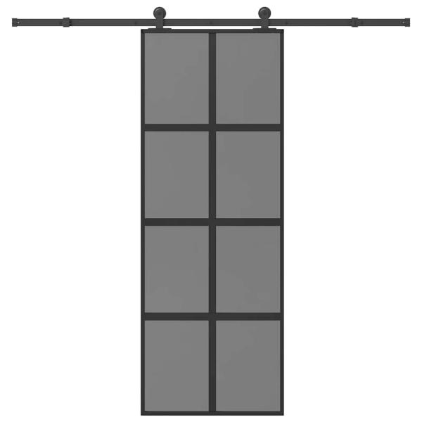 ARDEBO.de - Schiebetür mit Beschlag 76x205 cm Hartglas & Aluminium