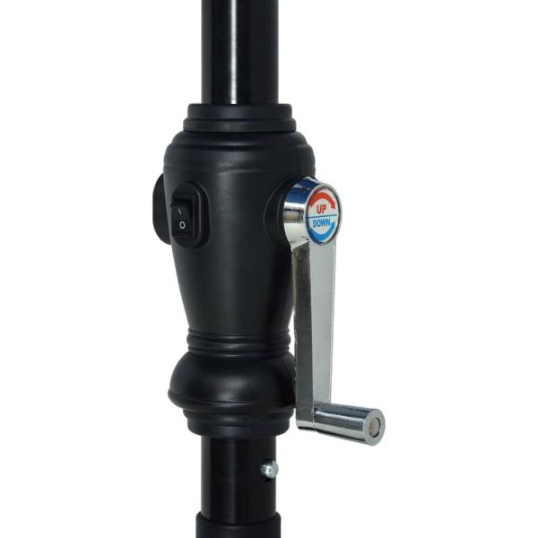 Sonnenschirm mit LED-Beleuchtung Stahl-Mast 300 cm Bordeauxrot