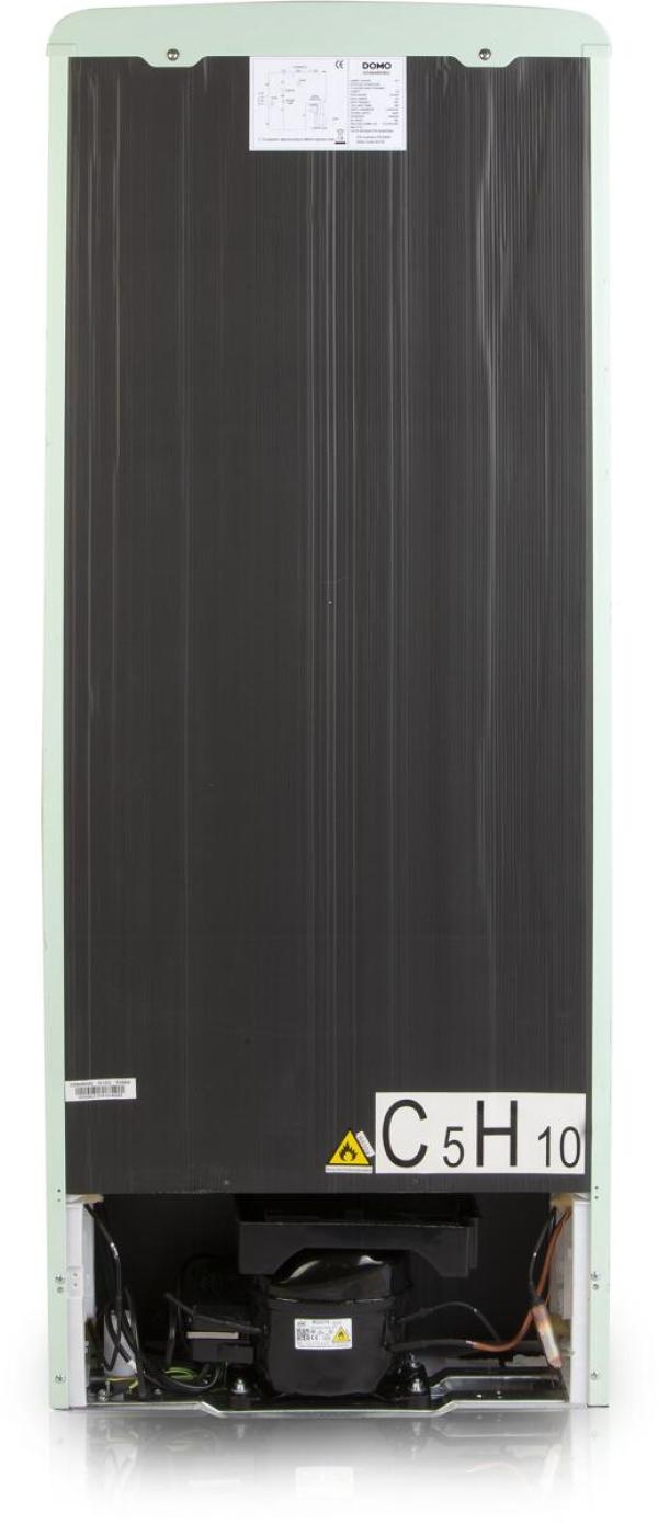 DOMO DO91701R Stand Retro Kühl-Gefrierkombination, 54 cm breit, 218 L, mintgrün