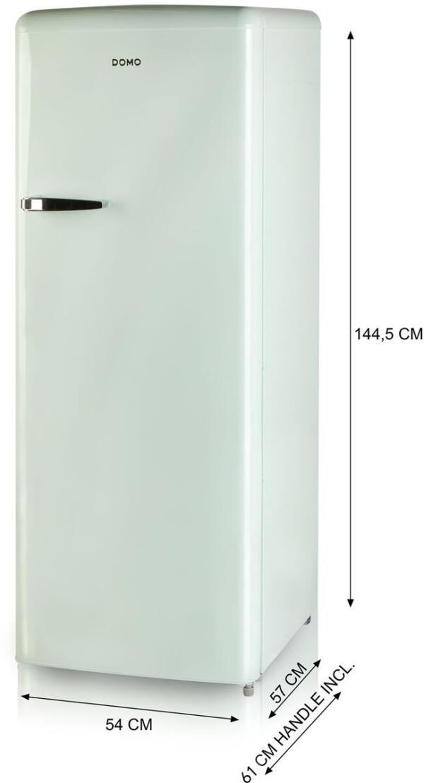DOMO DO91701R Stand Retro Kühl-Gefrierkombination, 54 cm breit, 218 L, mintgrün