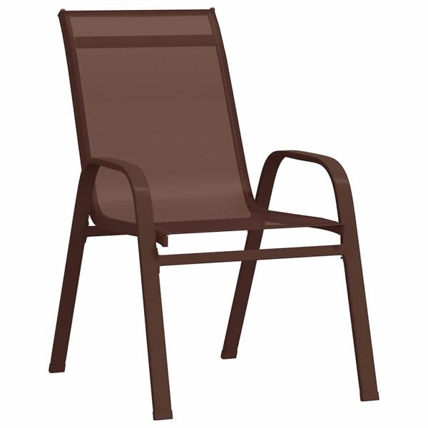 7-teiliges Garten-Ess-Set in Braun aus Stahl und Textilene
