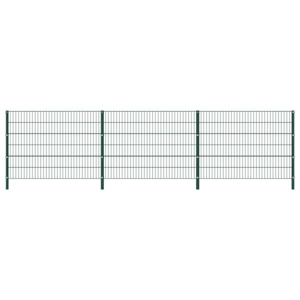 ARDEBO.de - Zaunfeld mit Pfosten Eisen 5,1 x 1,2 m Grün