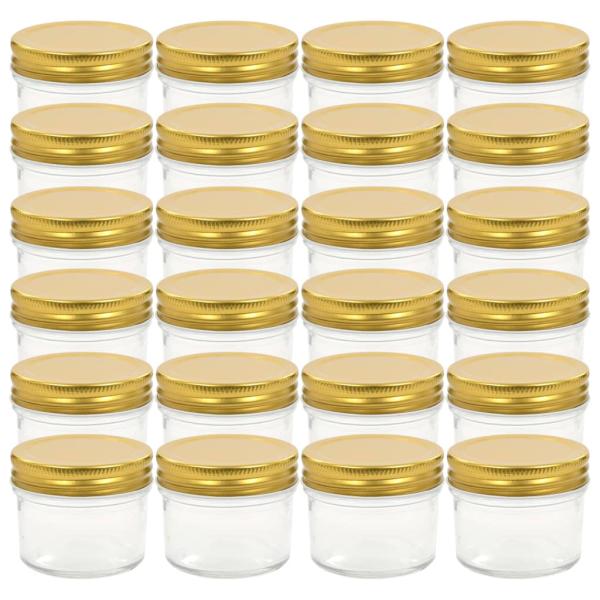 Marmeladengläser mit goldenen Deckeln 24 Stk. 110 ml