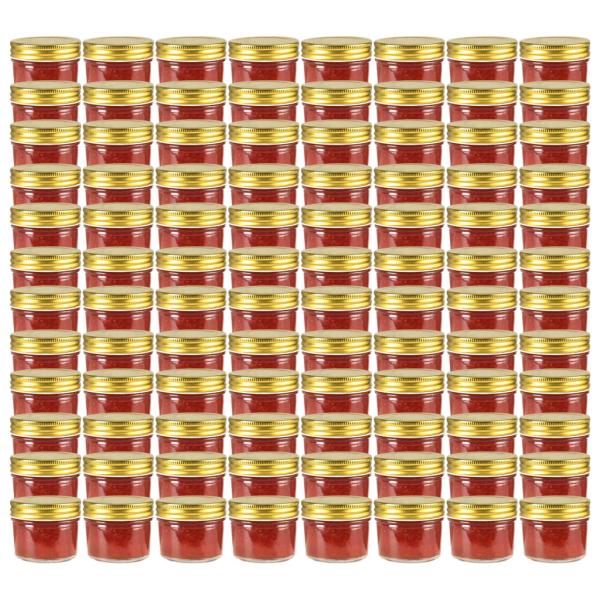 ARDEBO.de - Marmeladengläser mit goldenem Deckel 96 Stk. 110 ml