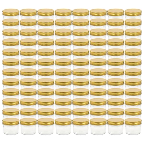 Marmeladengläser mit goldenem Deckel 96 Stk. 110 ml