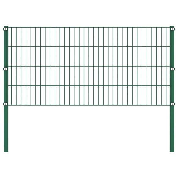 Zaunfeld mit Pfosten Eisen 8,5 x 0,8 m Grün