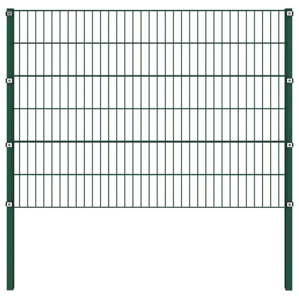 Zaunfeld mit Pfosten Eisen 3,4 x 1,2 m Grün