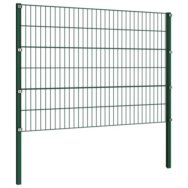 Zaunfeld mit Pfosten Eisen 3,4 x 1,2 m Grün