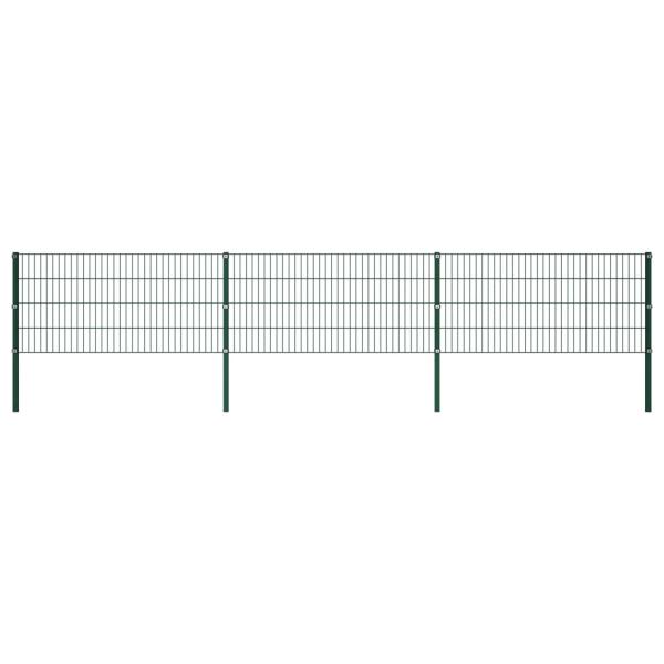 ARDEBO.de - Zaunfeld mit Pfosten Eisen 5,1 x 0,8 m Grün