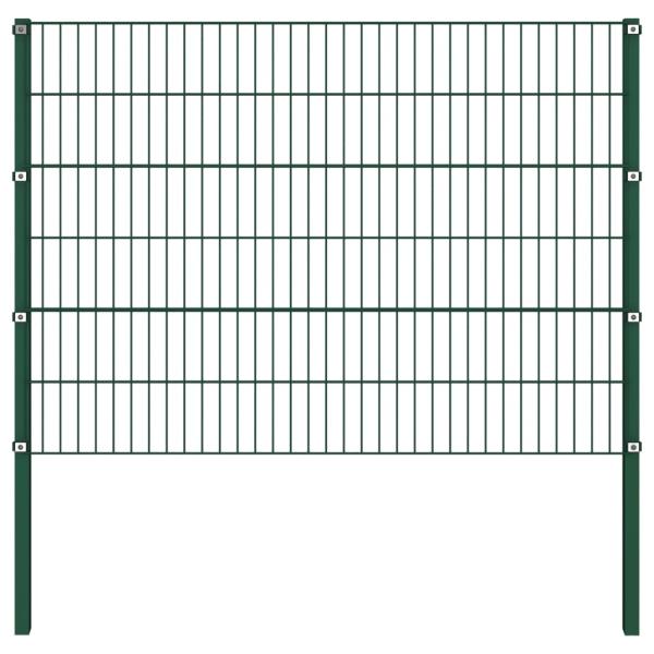 ARDEBO.de - Zaunfeld mit Pfosten Eisen 1,7 x 1,2 m Grün