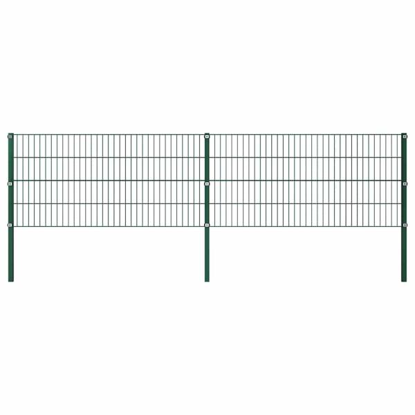 Zaunfeld mit Pfosten Eisen 3,4 x 0,8 m Grün