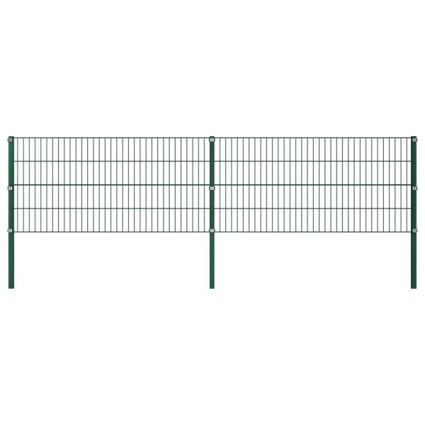 Zaunfeld mit Pfosten Eisen 3,4 x 0,8 m Grün