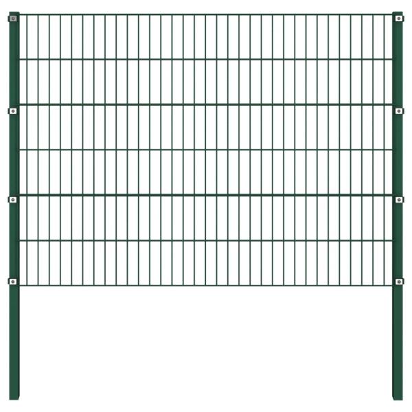 Zaunfeld mit Pfosten Eisen 10,2 x 1,2 m Grün