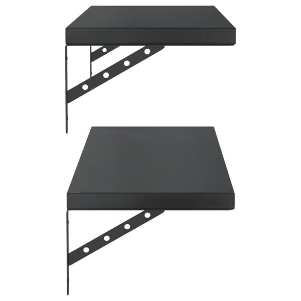 Wandregale 2 Stk. 100x30 cm Schwarz Edelstahl