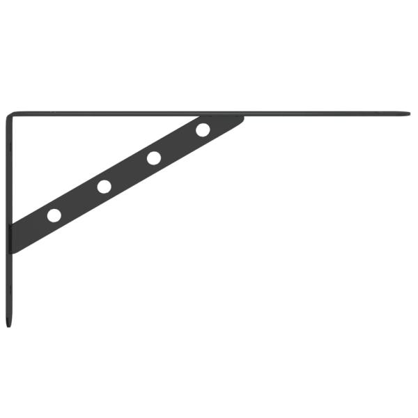 Regalträger 4 Stk. 30x2,5x15,5 cm Schwarz Edelstahl