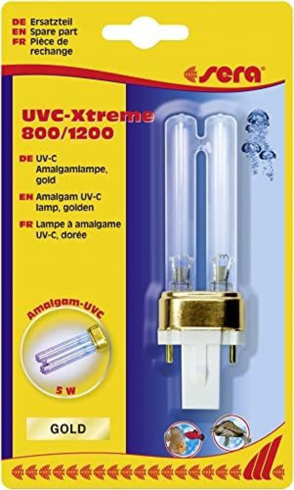 ARDEBO.de sera Amalgam UVC Lampe 5W gold - UVC-Xtreme 800+1200 