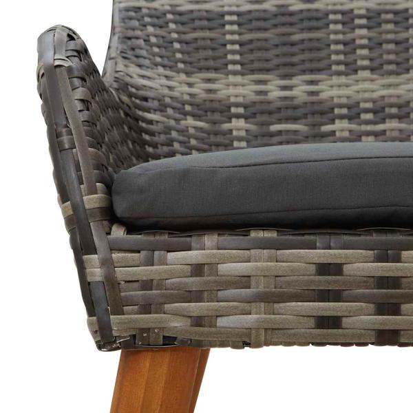 9-teiliges Garten Esszimmer Set Graues Poly Rattan