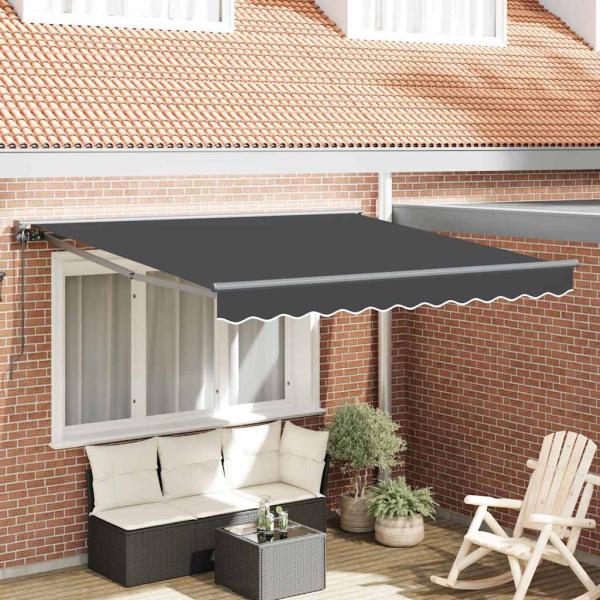 ARDEBO.de - Manuelles Ausziehbares Sonnendach Anthrazit 300x250 cm