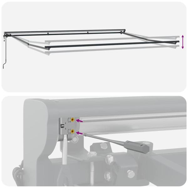 Automatische Einziehbare Markise Schwarz 450x300 cm