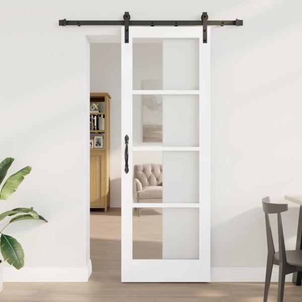 ARDEBO.de - Schiebetür mit Bausatz 'ORKDAL'Weiß 73,5x211 cm