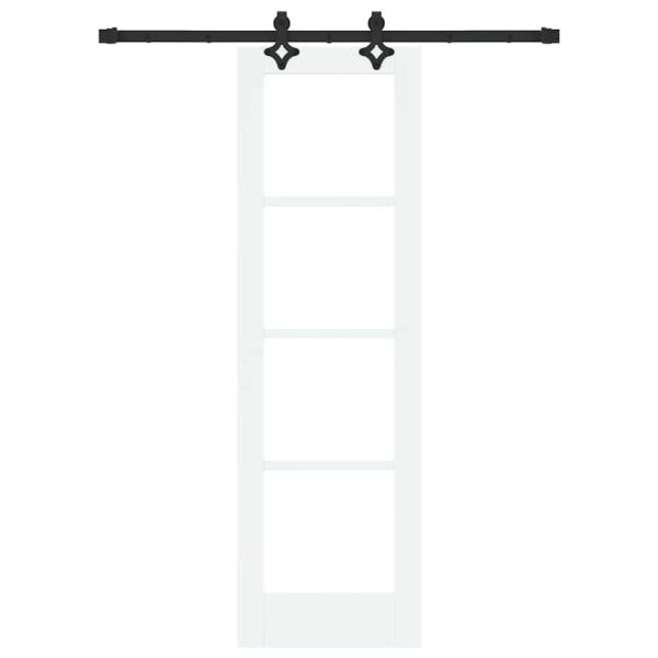 Schiebetür mit Hardware-Set Weiße 61x198.5 cm Aus massivem Kiefernholz