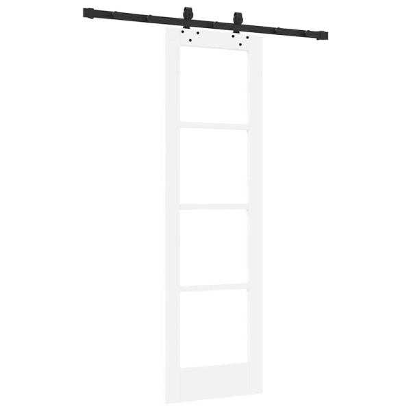 Schiebetür mit Hardware-Set Weiße 61x198.5 cm Aus massivem Kiefernholz