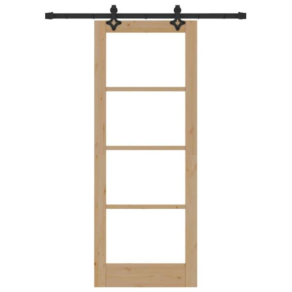 Schiebetür mit Beschlägen 78x202 cm Aus massivem Kiefernholz