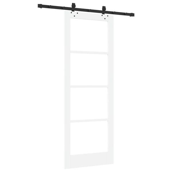 Schiebetür mit Hardware-Set Weiß 78x211 cm Massivholz Kiefer